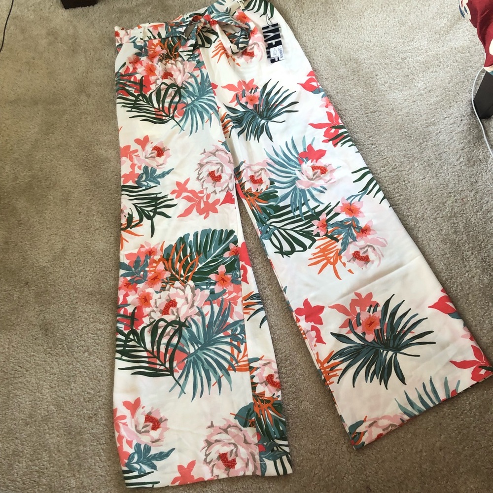 Flared Floral Pants